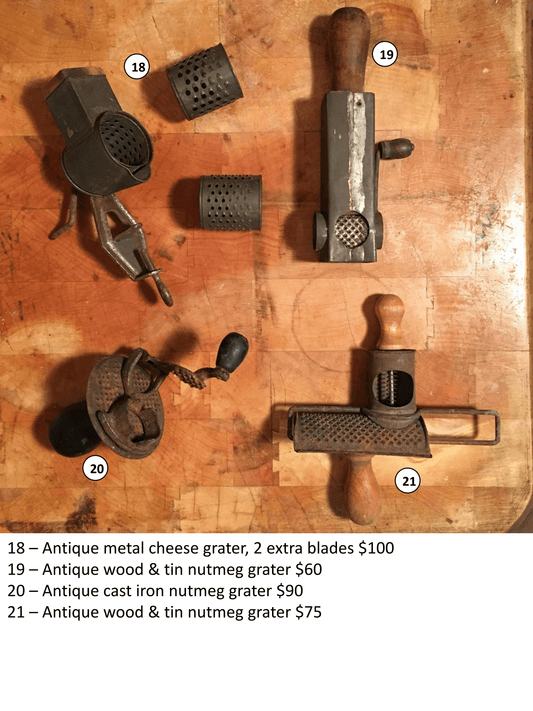 Lot 21 Antique Wood & Tin Nutmeg Grater