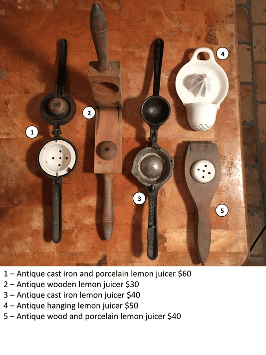 Lot 4 Antique Hanging Lemon Juicer